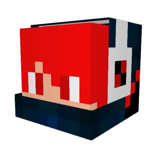 lyncun Minecraft avatar head, 3D render