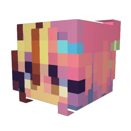lynyy Minecraft avatar head, 3D render