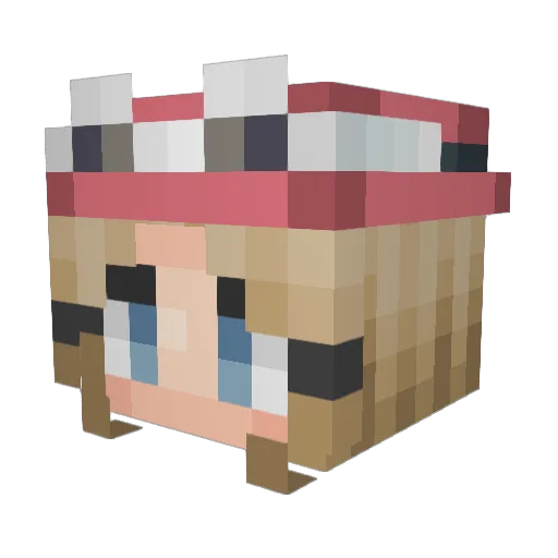 lyunmeng Minecraft avatar head, 3D render