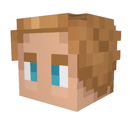 m00dle Minecraft avatar head, 3D render