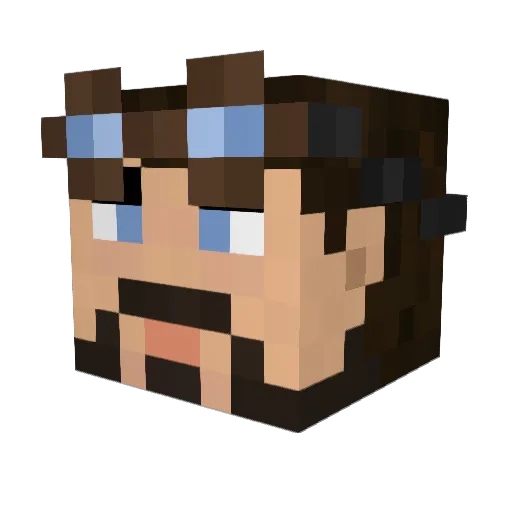 m00secraft Minecraft avatar head, 3D render