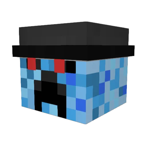 m07734 Minecraft avatar head, 3D render