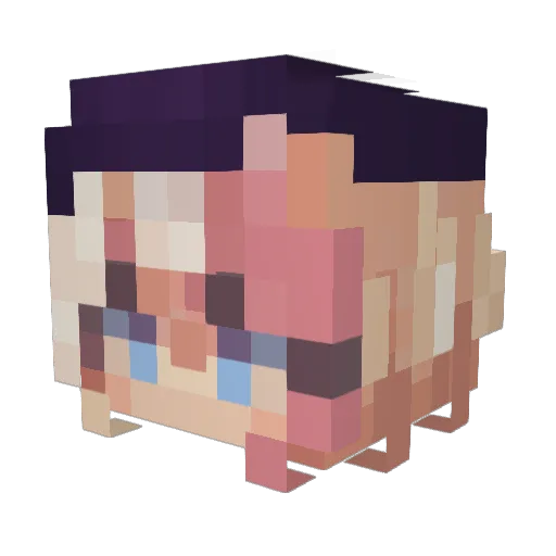 m0kko Minecraft avatar head, 3D render
