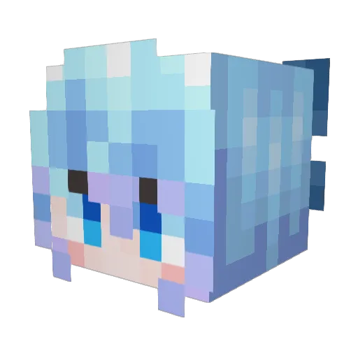 m0ncak Minecraft avatar head, 3D render