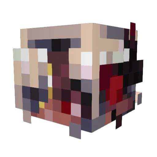 m0rdimort Minecraft avatar head, 3D render