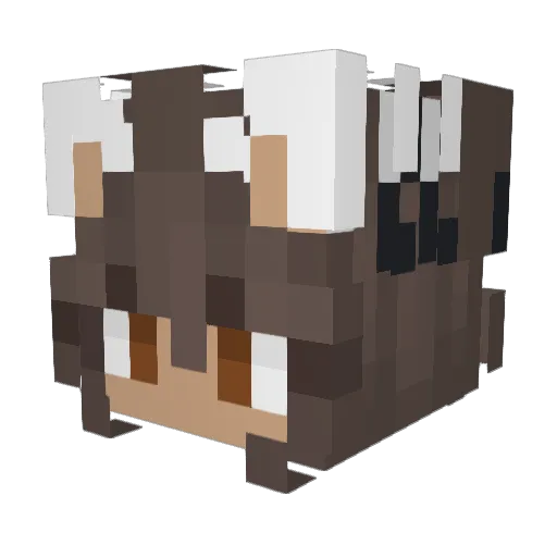 m1lkk Minecraft avatar head, 3D render