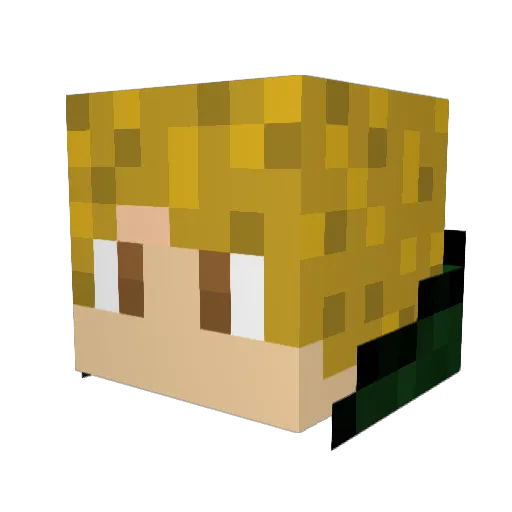 m1psy Minecraft avatar head, 3D render