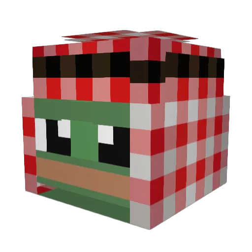 m28m Minecraft avatar head, 3D render