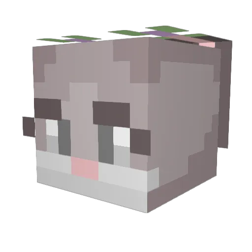 m3lpomenee Minecraft avatar head, 3D render
