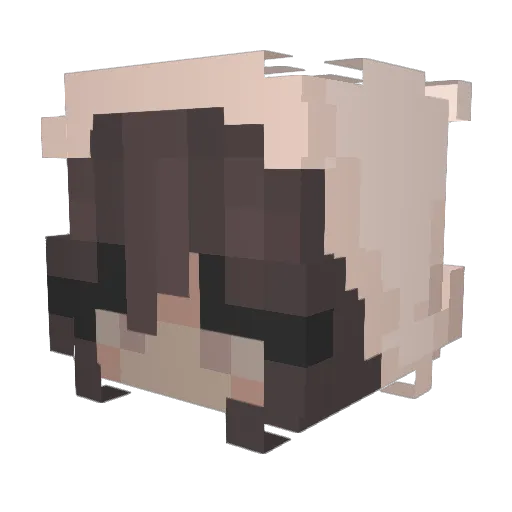 m4lisa Minecraft avatar head, 3D render