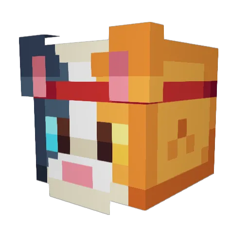 m5wc Minecraft avatar head, 3D render