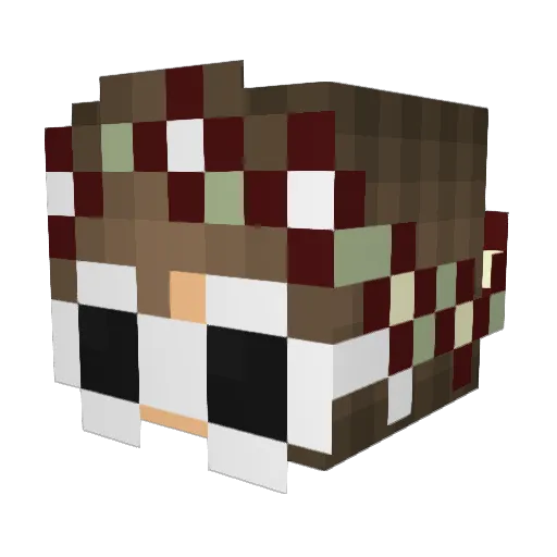 mOPAA Minecraft avatar head, 3D render