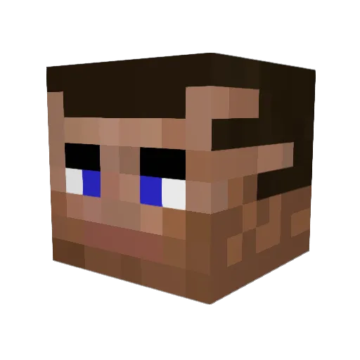 mORTcube Minecraft avatar head, 3D render