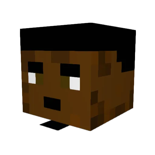 mZxnna Minecraft avatar head, 3D render