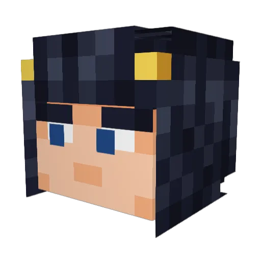 m_Kami Minecraft avatar head, 3D render