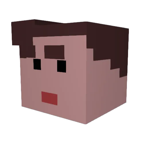 m_tbdv_02 Minecraft avatar head, 3D render