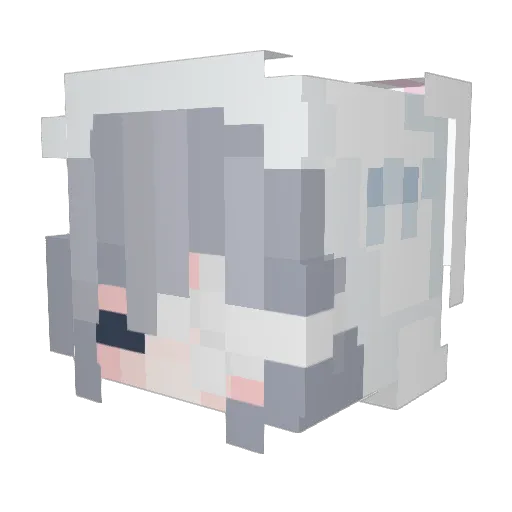 m_una Minecraft avatar head, 3D render