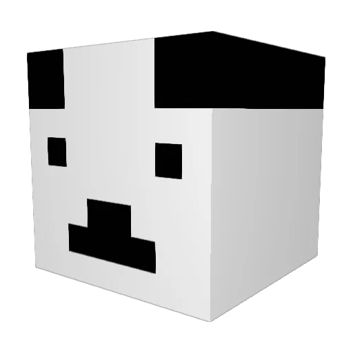 ma_panda Minecraft avatar head, 3D render