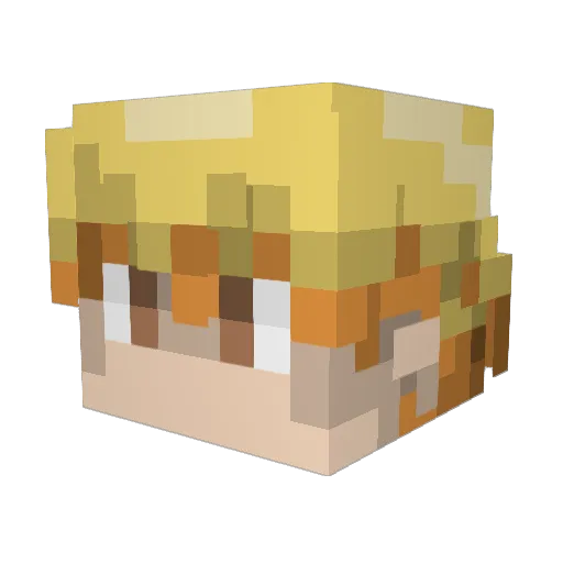 maba_ Minecraft avatar head, 3D render