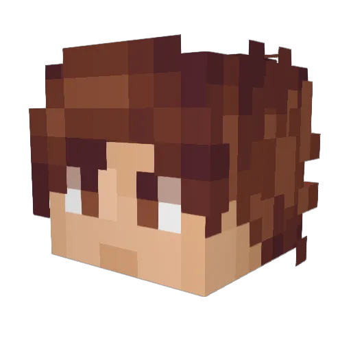 mac_allen Minecraft avatar head, 3D render