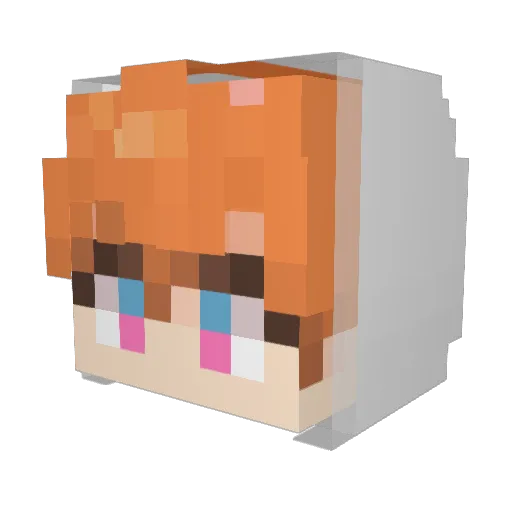 maca_santa Minecraft avatar head, 3D render