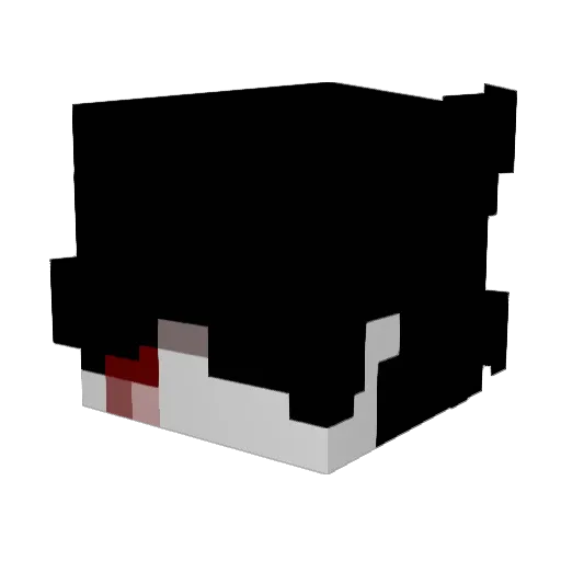 maced_ Minecraft avatar head, 3D render
