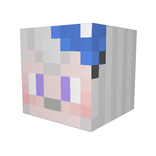 machiko_san Minecraft avatar head, 3D render