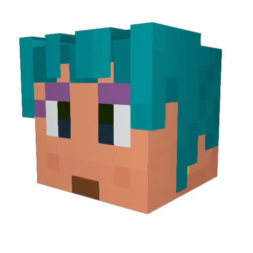 macrocosmique Minecraft avatar head, 3D render