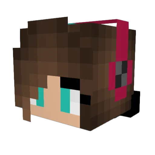madamechat Minecraft avatar head, 3D render