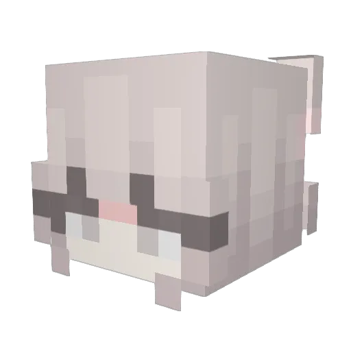 madamine Minecraft avatar head, 3D render