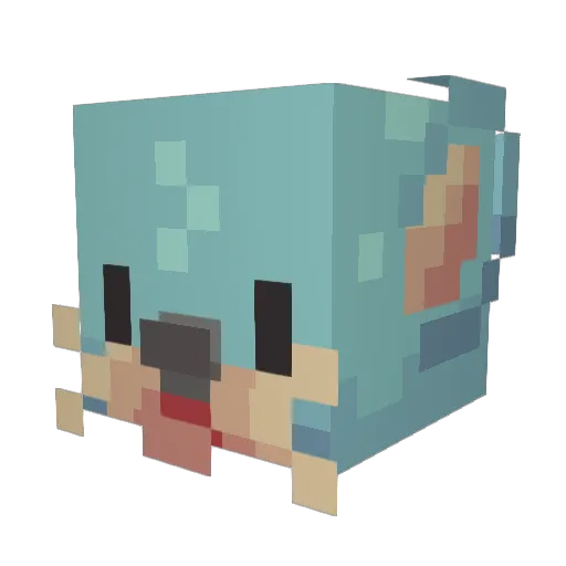 madbnw Minecraft avatar head, 3D render