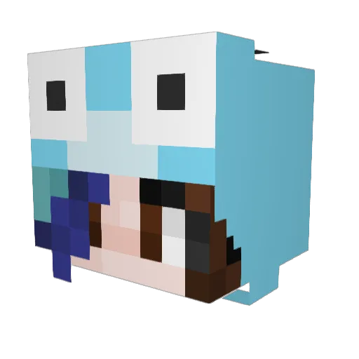 madgiggling Minecraft avatar head, 3D render
