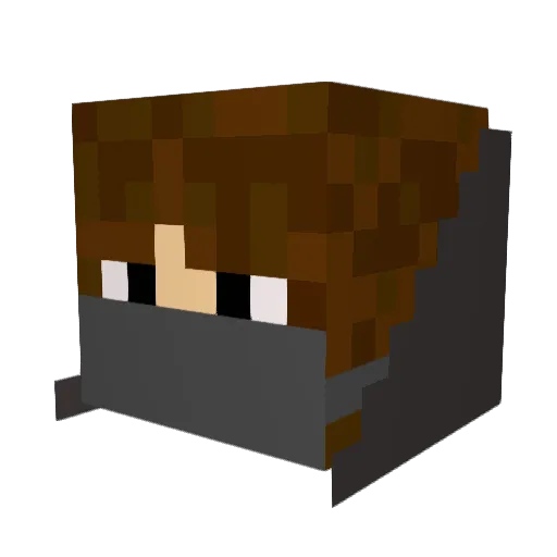 madmaxninja Minecraft avatar head, 3D render