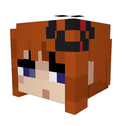 madmeowdeline Minecraft avatar head, 3D render