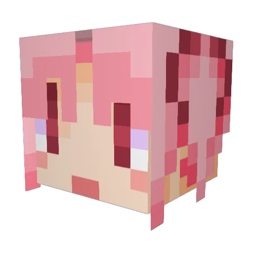 madou4 Minecraft avatar head, 3D render