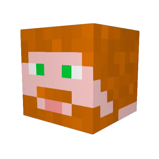 madsrung Minecraft avatar head, 3D render