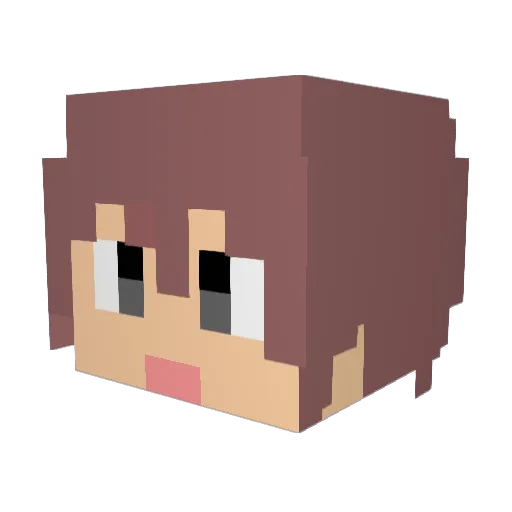 maebarakeiiti Minecraft avatar head, 3D render