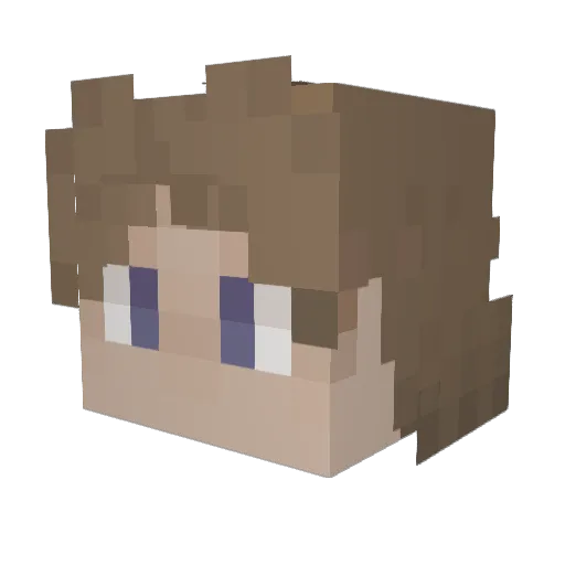 maellelle Minecraft avatar head, 3D render