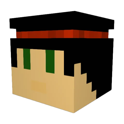 mafinTVbro Minecraft avatar head, 3D render