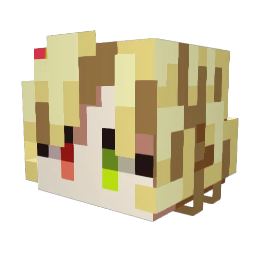 magentaex Minecraft avatar head, 3D render