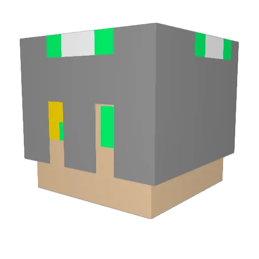 magnesto Minecraft avatar head, 3D render