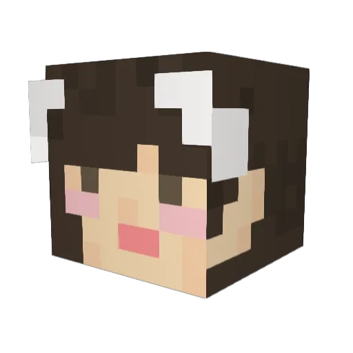 magoinu Minecraft avatar head, 3D render