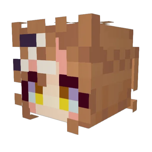maguilard Minecraft avatar head, 3D render