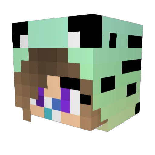 magulita Minecraft avatar head, 3D render