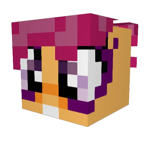 mah_ Minecraft avatar head, 3D render