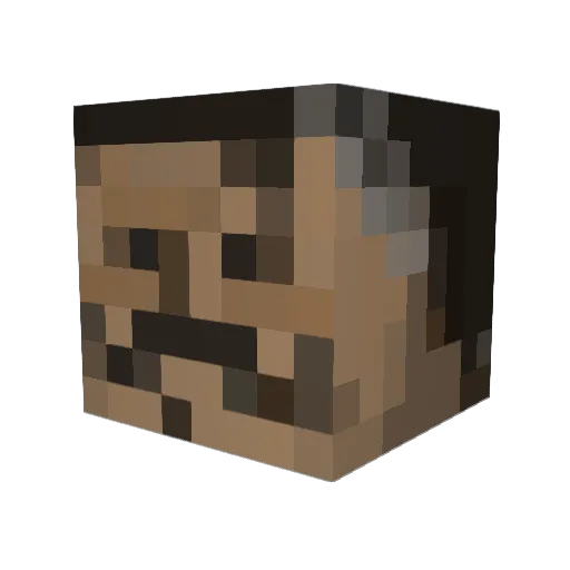 mahboy Minecraft avatar head, 3D render
