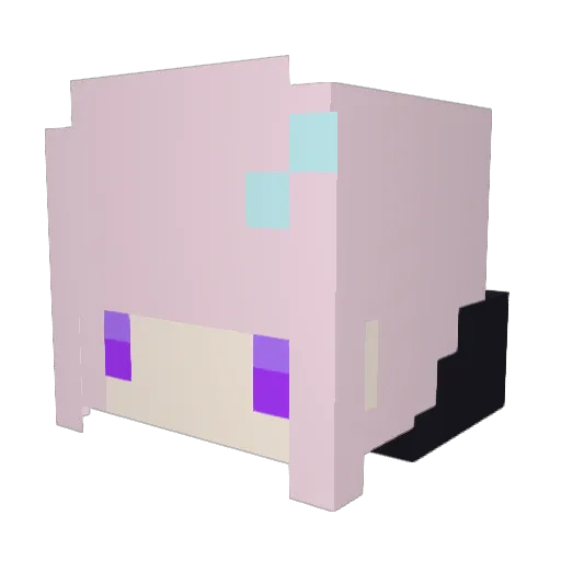 maho Minecraft avatar head, 3D render