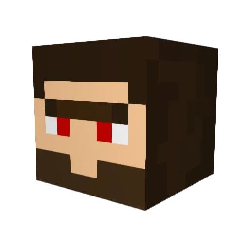 mahttias Minecraft avatar head, 3D render