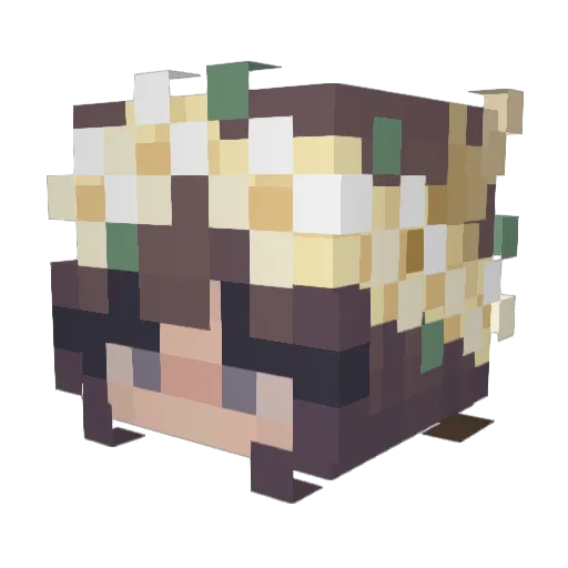mai_goddess Minecraft avatar head, 3D render