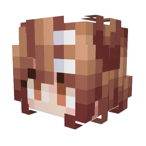 maidmadara Minecraft avatar head, 3D render